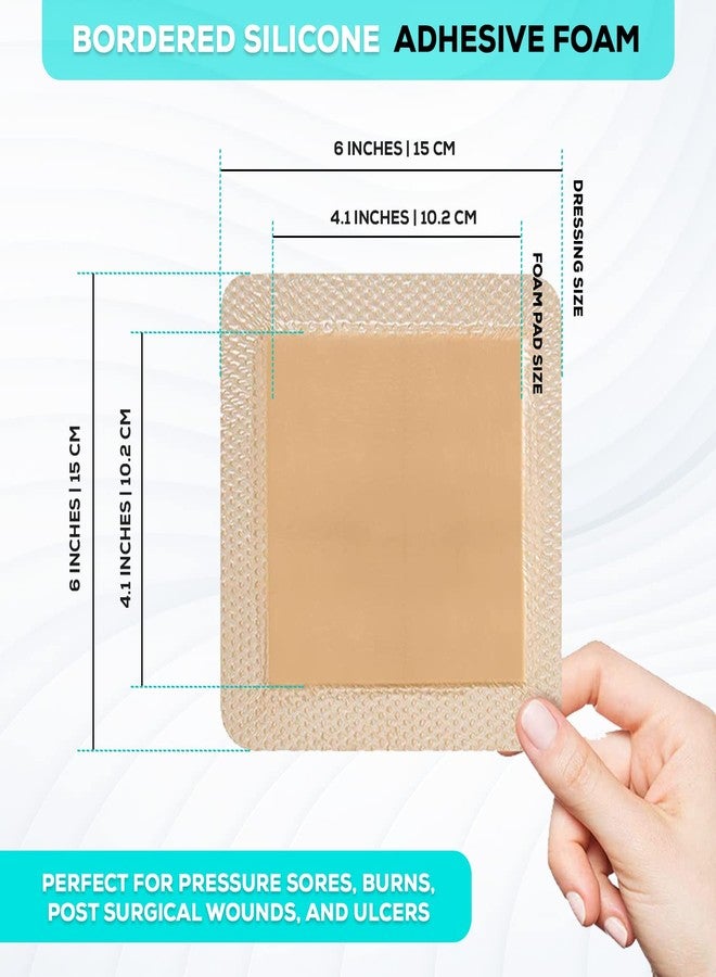 MedVanceTM Silicone - Bordered Silicone Adhesive Foam Dressing Size 6"x6" (4.1"x4.1" pad), Box of 5 dressings - Image 3